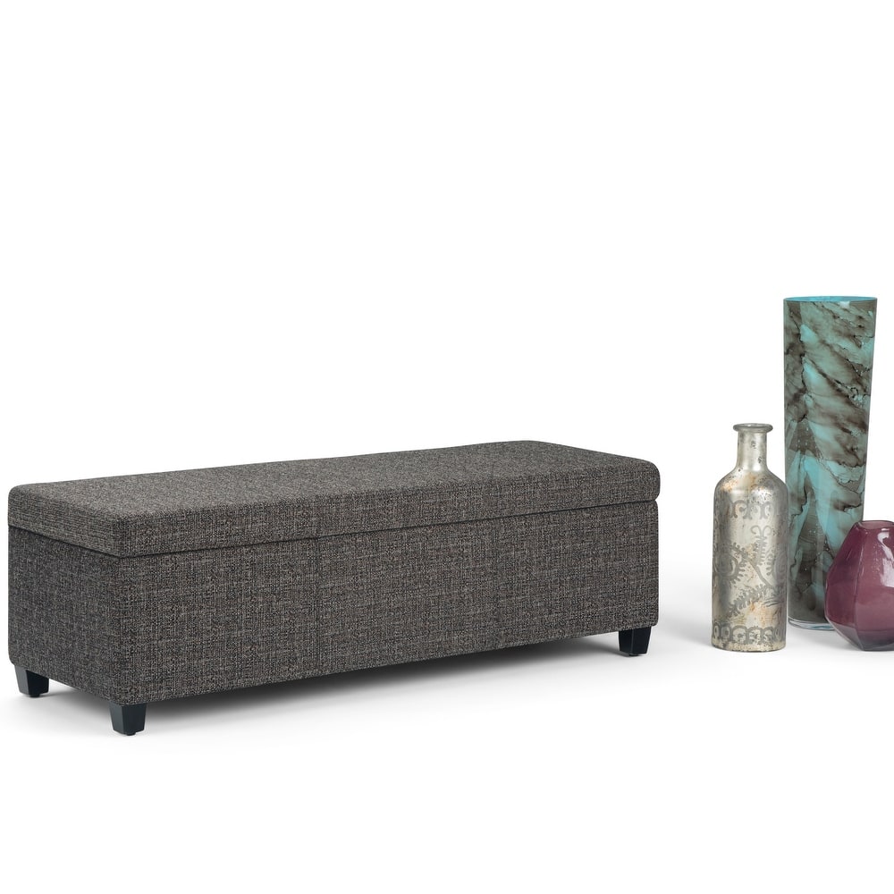 WYNDENHALL Franklin 48-in. Wide Contemporary Rectangular Storage Ottoman