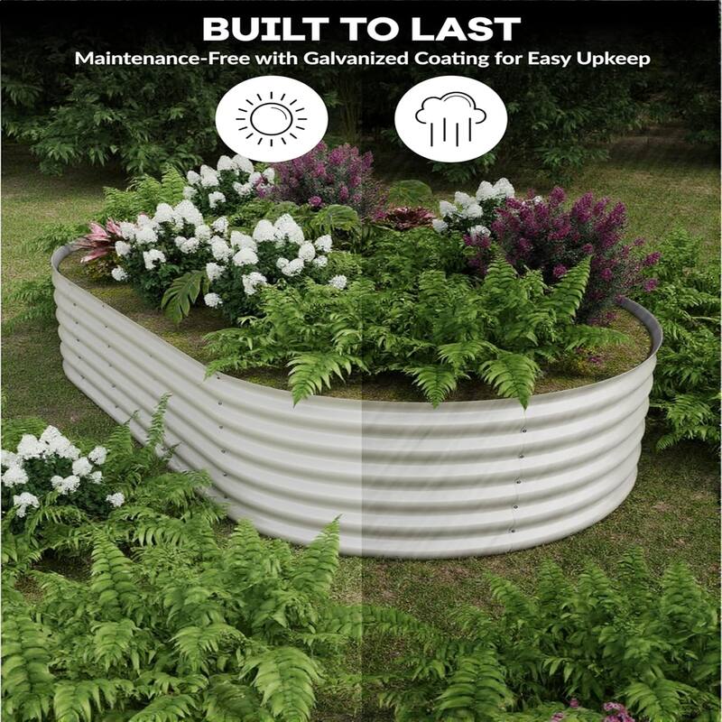 3-ft W x 6-ft L x 2-ft H Beige Metal Raised Garden Bed(2-Pack)