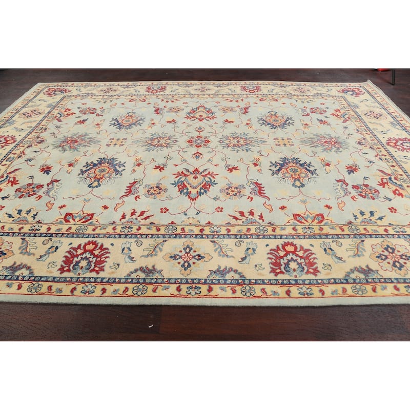 Vegetable Dye Floral Super Kazak Oriental Area Rug Wool Hand-knotted - 8'7" x 12'0"