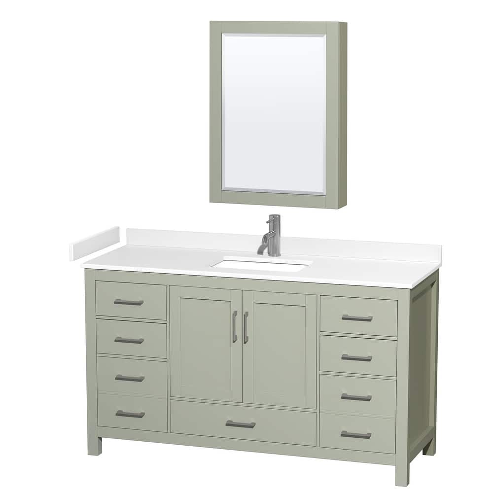 Wyndham Collection Sheffield 60" Single Bathroom Vanity, Carrara