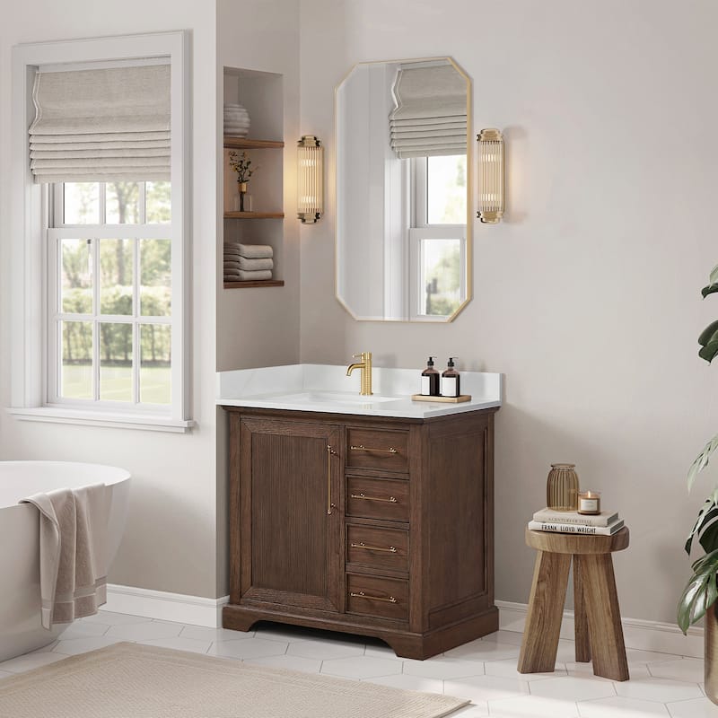 Tokyo Bath Vanity with Quartz Stone Top without Mirror