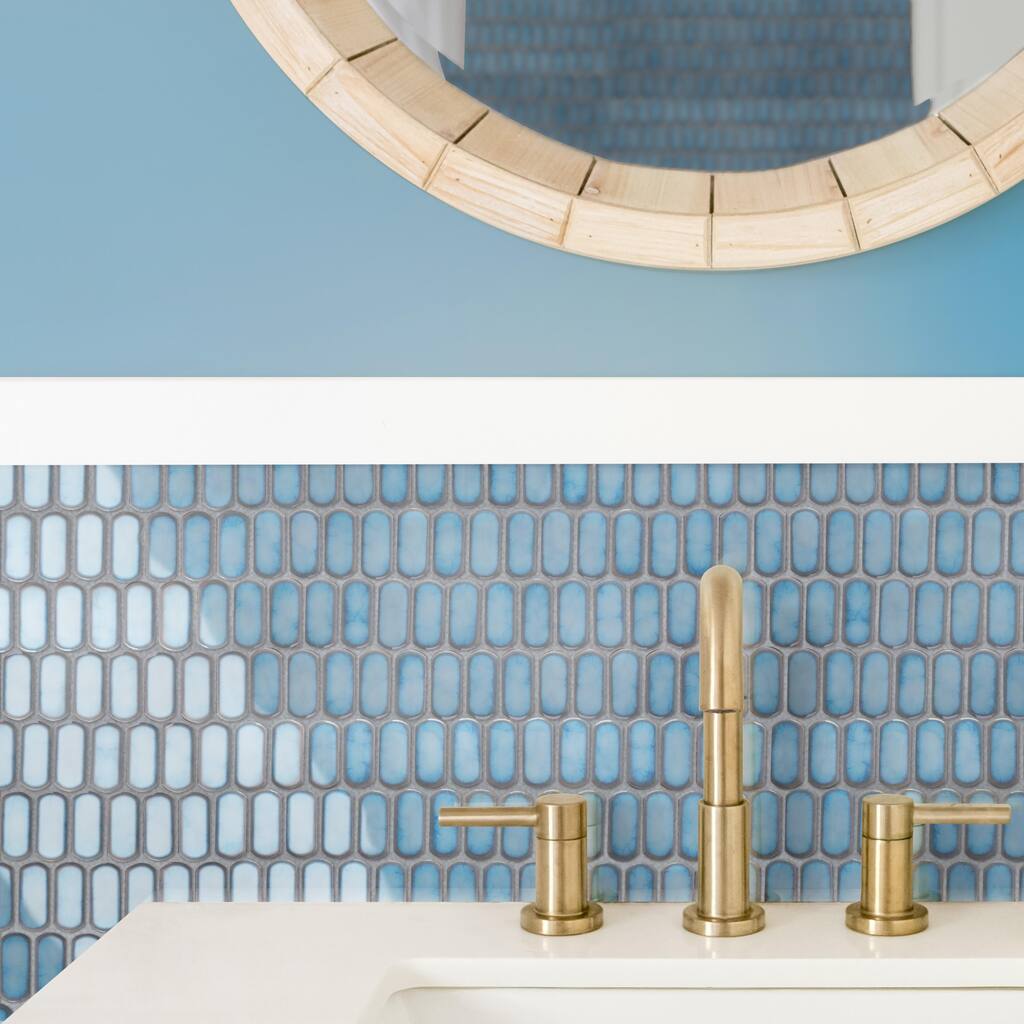 Merola Tile Hudson Capsule Marine 12-1/4" x 13-1/8" Porcelain Mosaic Floor and Wall Tile