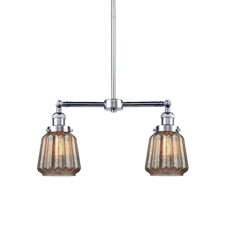 Innovations Lighting Chatham 2 Light 21" Wide Linear Chandelier - Polished Chrome / Mercury Plated