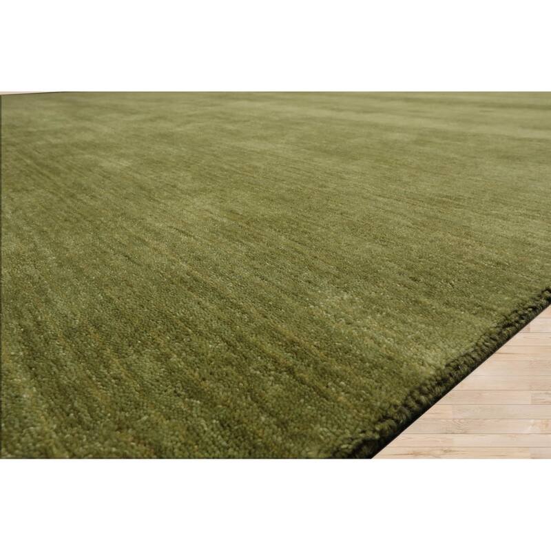 Hand Loomed Green Hand Made 100% Wool Modern & Contemporary Area Rug