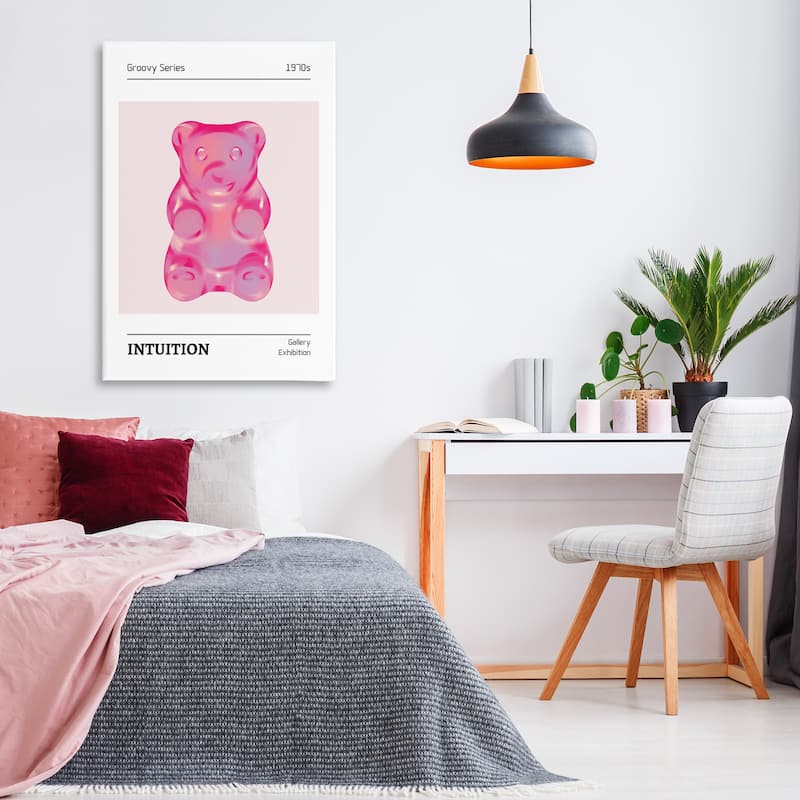 Stupell Intuition Phrase Candy Bear Canvas Wall Art Design By LSR Design Studio
