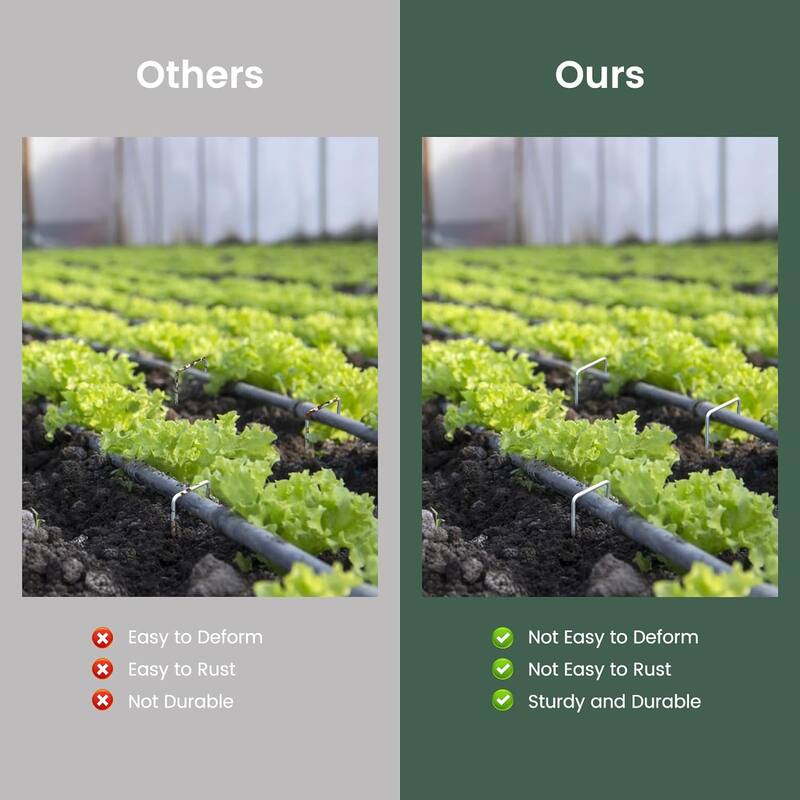 6 Inch Garden Stakes Galvanized, U-Type Turf Staples, Garden Stakes Landscaping Staples for Weed Fabric Barrier Ground Cover