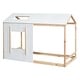 preview thumbnail 13 of 16, Twin Size House Platform Bed with Roof and Window, Sturdy Pine Wood Frame, Decorative and Fun Design, White+Antique Grey