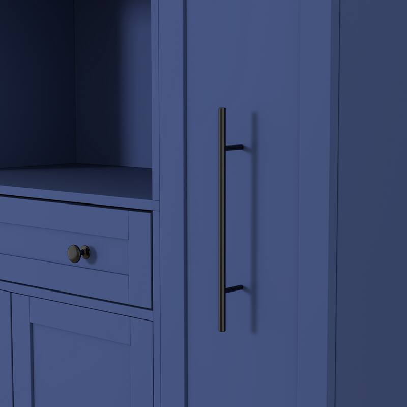 52.8" Buffet Cabinet with Hutch - Kitchen Pantry Storage with Pull-Out Side Cabinet, Shelves & Drawers - Sideboard Cupboard