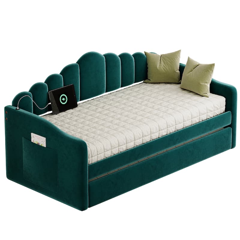 Twin size Upholstered Daybed with Trundle