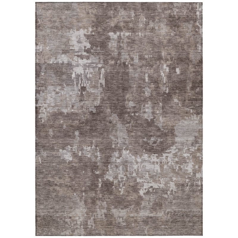 Machine Washable Indoor/ Outdoor Ombre Abstract Chantille Rug