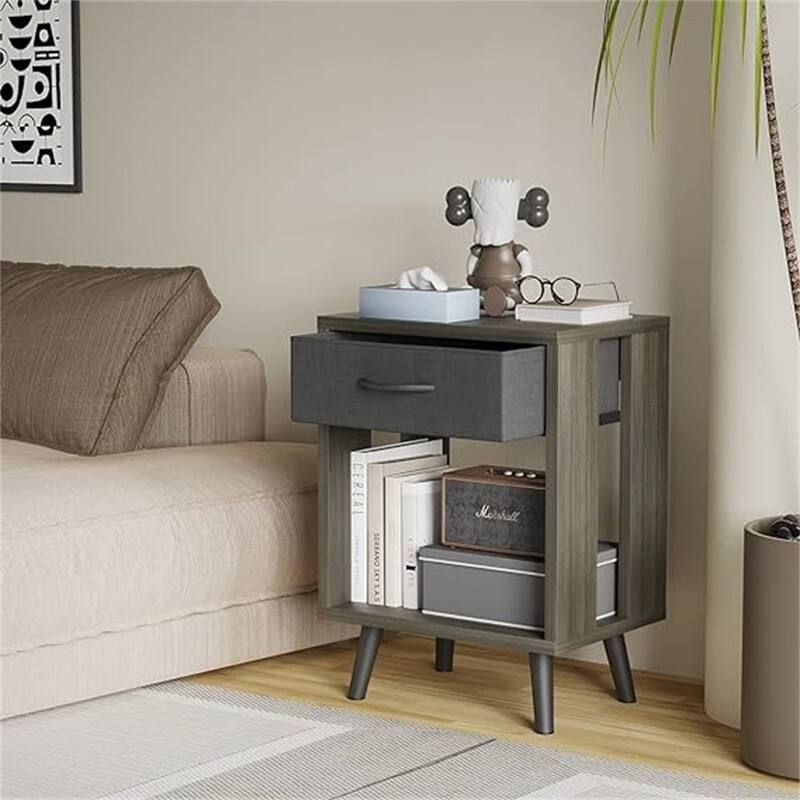 Nightstands Set of 2 with Fabric Storage Drawer