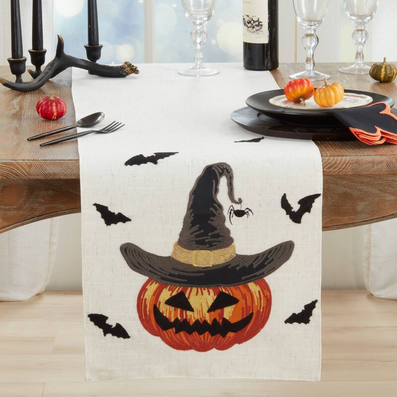 Linen Blend Pumpkin Table Runner - 16"x70"
