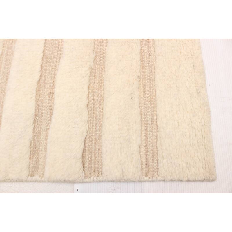 ECARPETGALLERY Hand-knotted Tangier Cream Wool Rug - 8'0 x 9'11