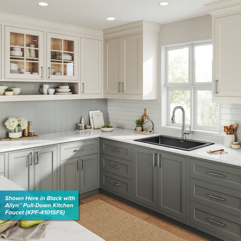 KRAUS Forteza Granite 33 inch Undermount Drop-in Kitchen Sink