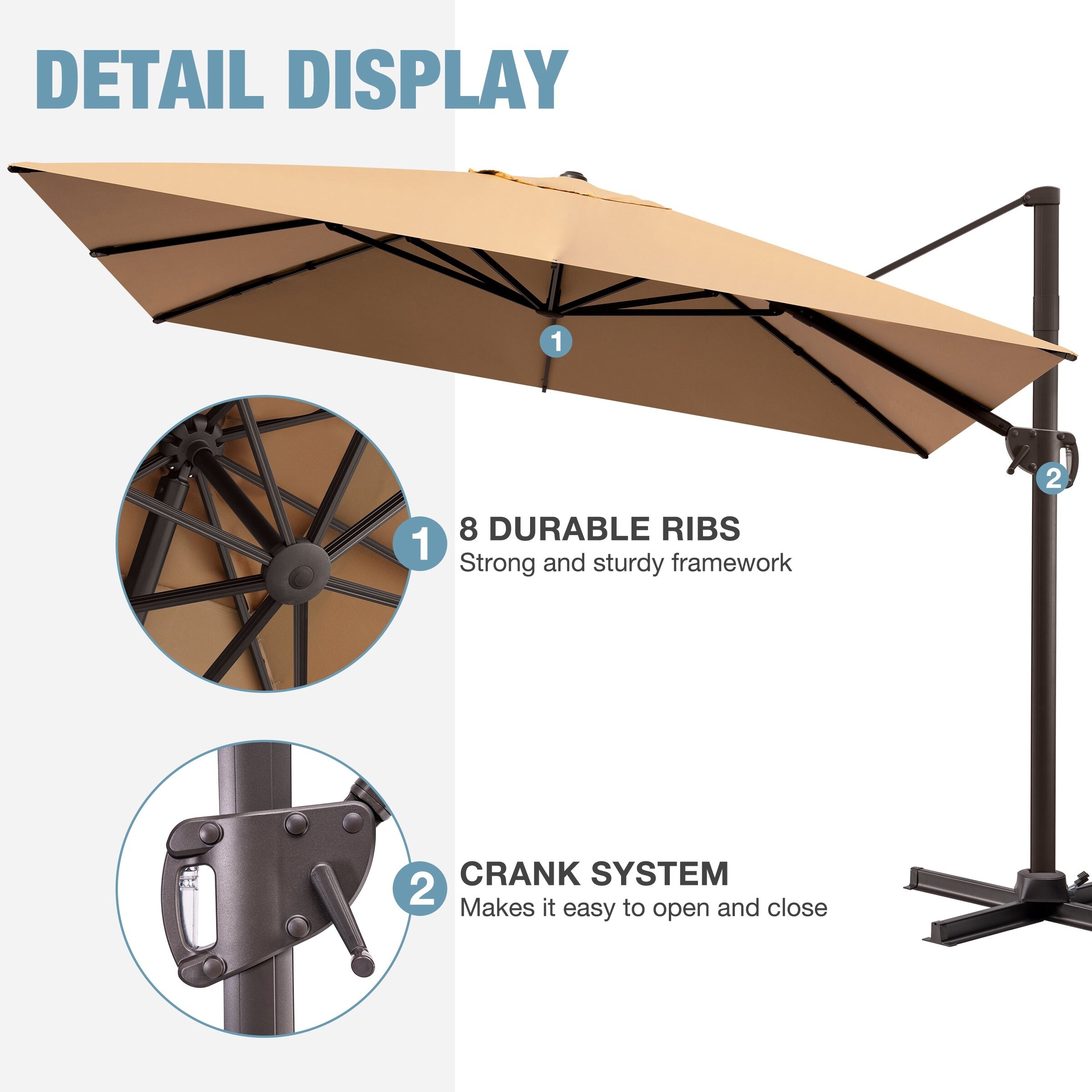 abba patio 9 ft umbrella instructions 9FT Lyon Outdoor Patio Outdoor Table Umbrella with Push Button Tilt and Crank Market Umbrella 8 Sturdy Ribs UV Protection Waterproof for Garden Deck Backyard Pool Grey Abba Patio 9FT Lyon Outdoor