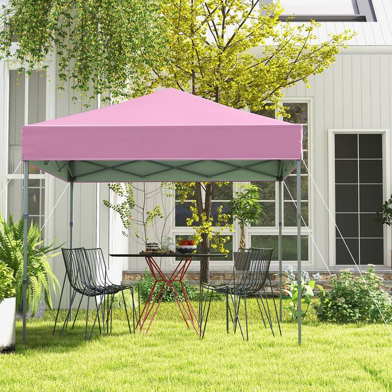 Gymax 6.6x6.6 FT Folding Pop-up Canopy w/ 6.2-8 Height Adjustment