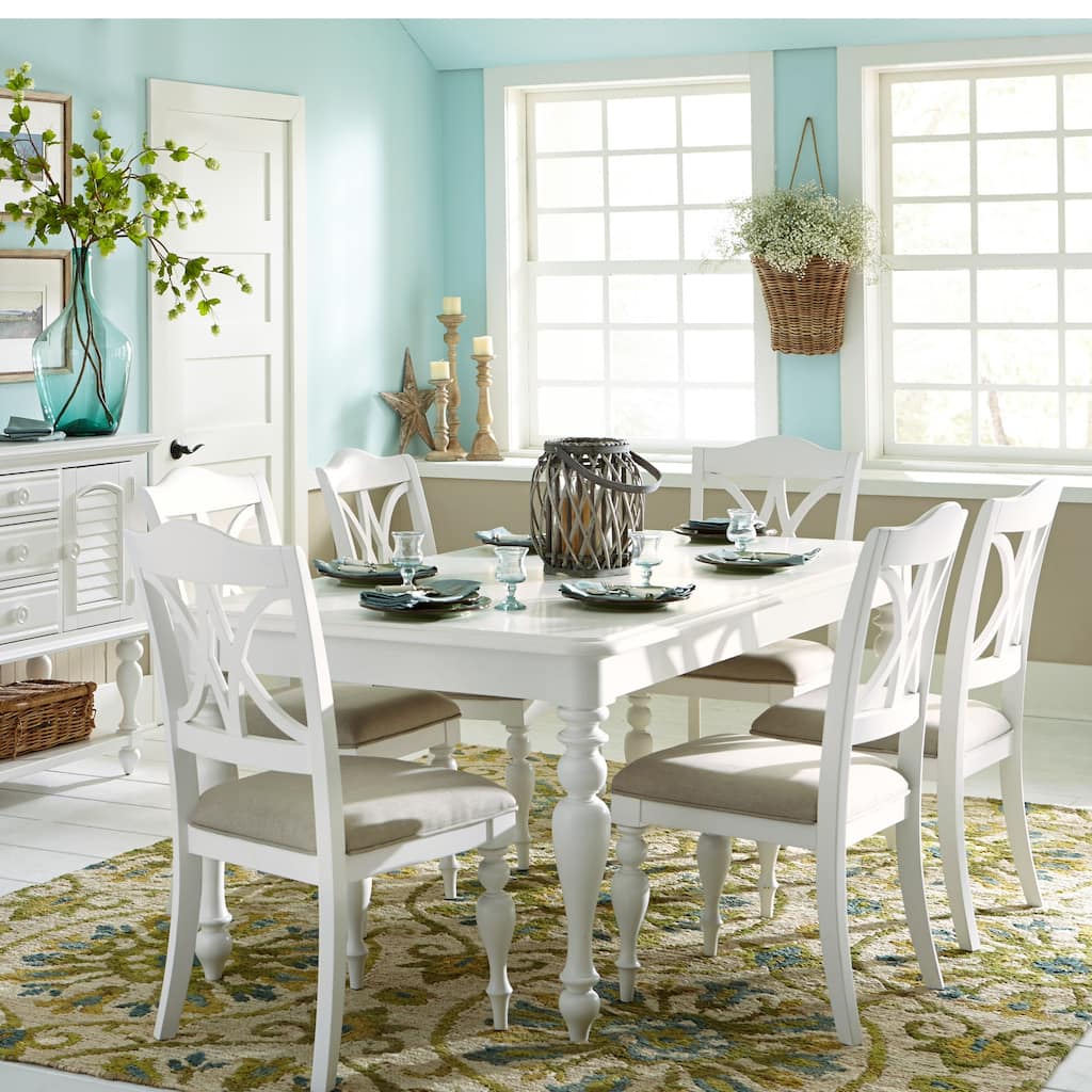 Summer House Oyster White 7 Piece Rectangular Table Set