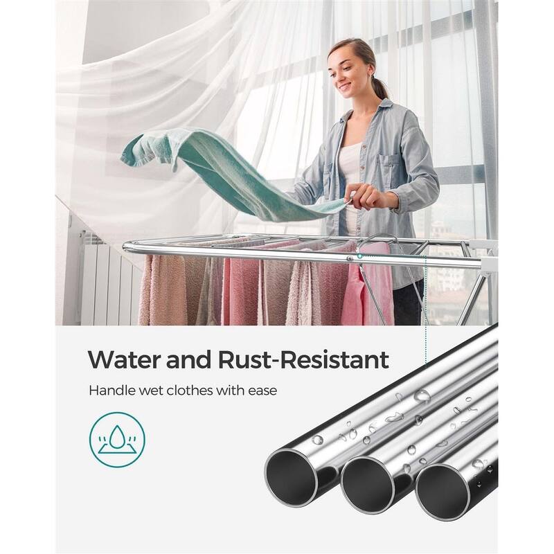 Modern Stainless Steel Clothes Drying Rack with Sock Clips