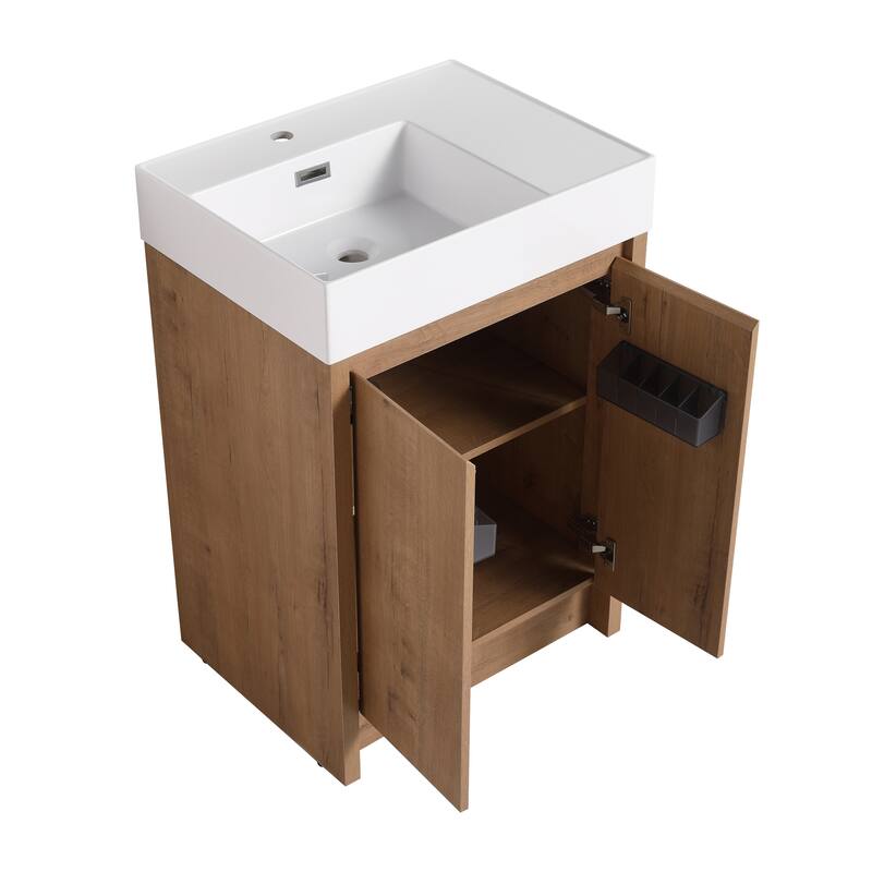 Beingnext 24"/30"/48"/60" Bathroom Vanity with Sink, Freestanding Bathroom Vanity with Soft Close Door