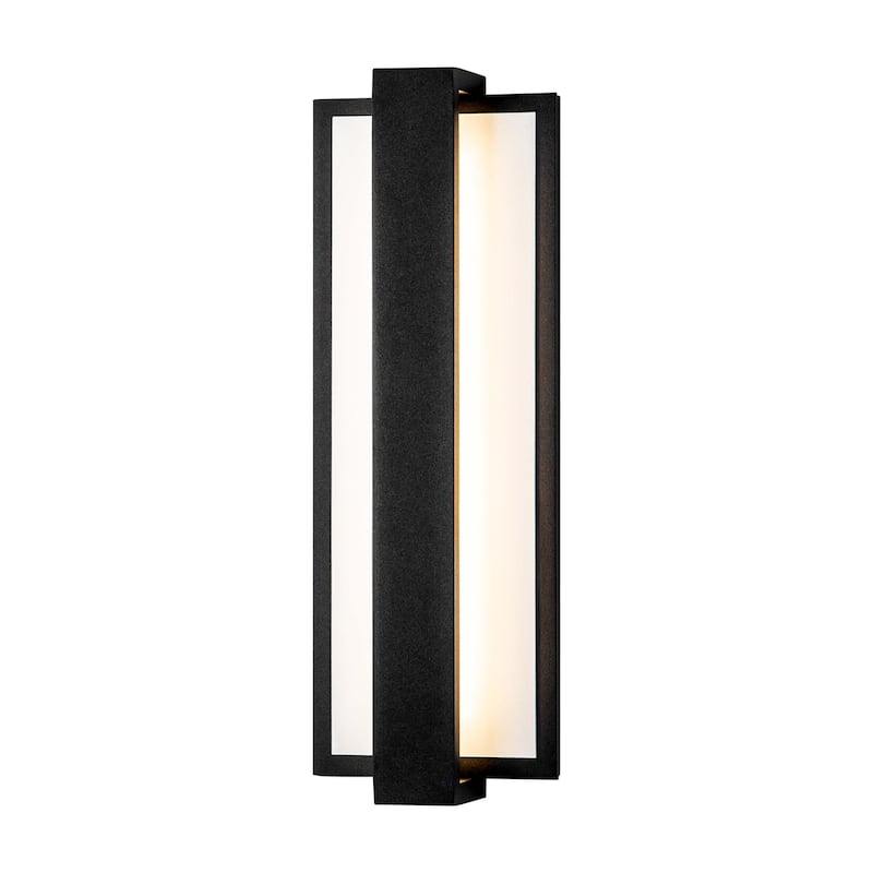 1-Light Modern Black Aluminum Integrated LED IP54 Waterproof Outdoor Wall Light - 13.5 in. H x 4.7 in. W x 2.6 in. D