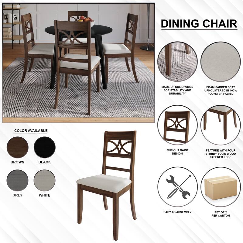 CraftPorch Mid Century Modern 4-Piece Chair and Round Table Dining Set