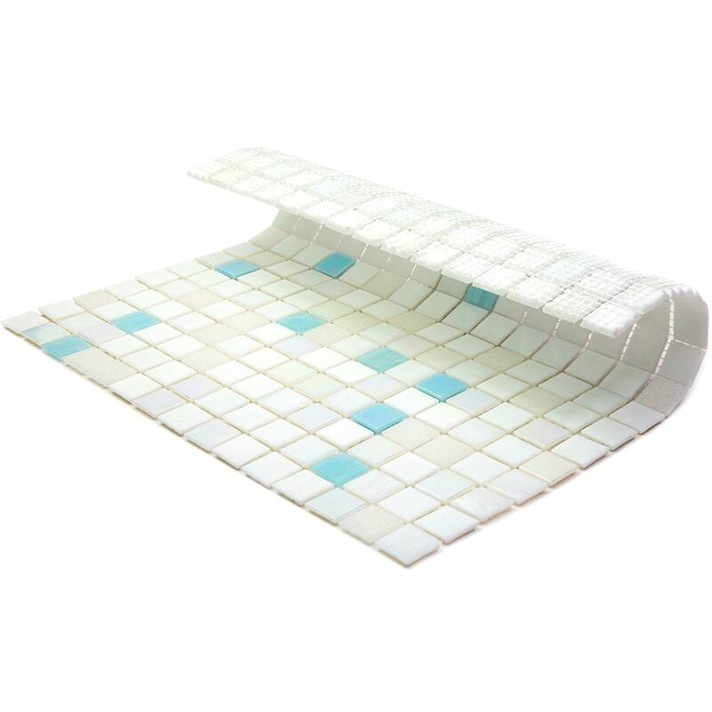 Apollo tile 12" x 12" Mingles Glossy Cotton White Glass Tile (20 sq ft/case) - 20 Pack