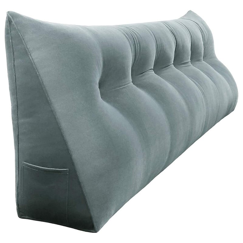 WOWMAX Bed Rest Wedge Bolster Headboard Back Support Pillow Velvet