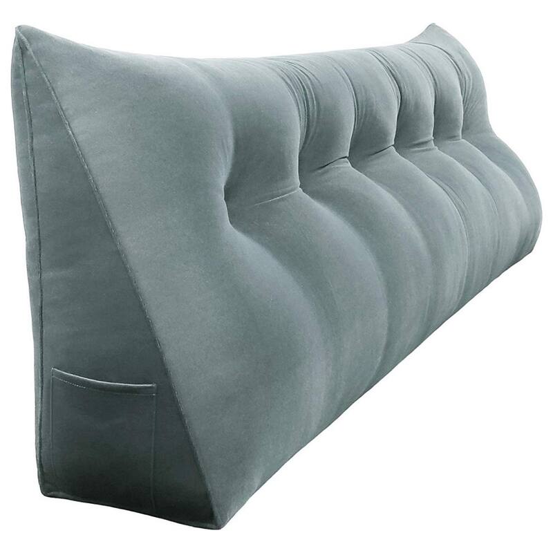 WOWMAX Bed Rest Wedge Bolster Headboard Back Support Pillow Velvet