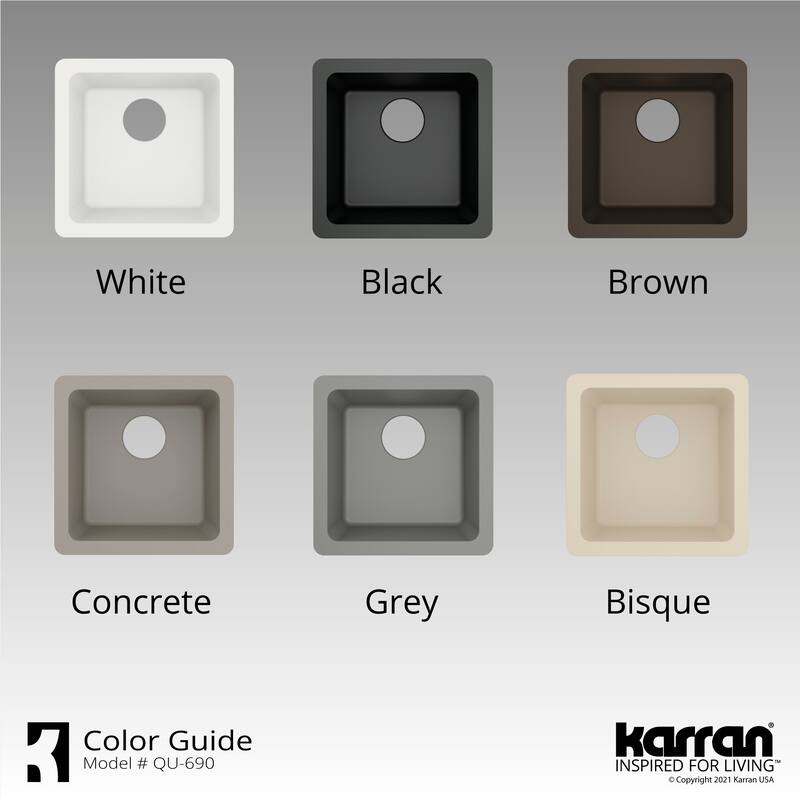 Karran Undermount Quartz Bar Single Bowl Sink