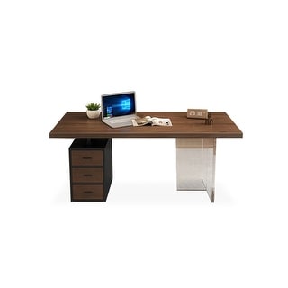 Illustration of Rectangle Wooden Desk In Penthouse Bathroom
