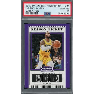 LeBron James 2019 Panini Contenders DP Variation Card #38 Graded PSA 10 - 8'6" x 11'6"