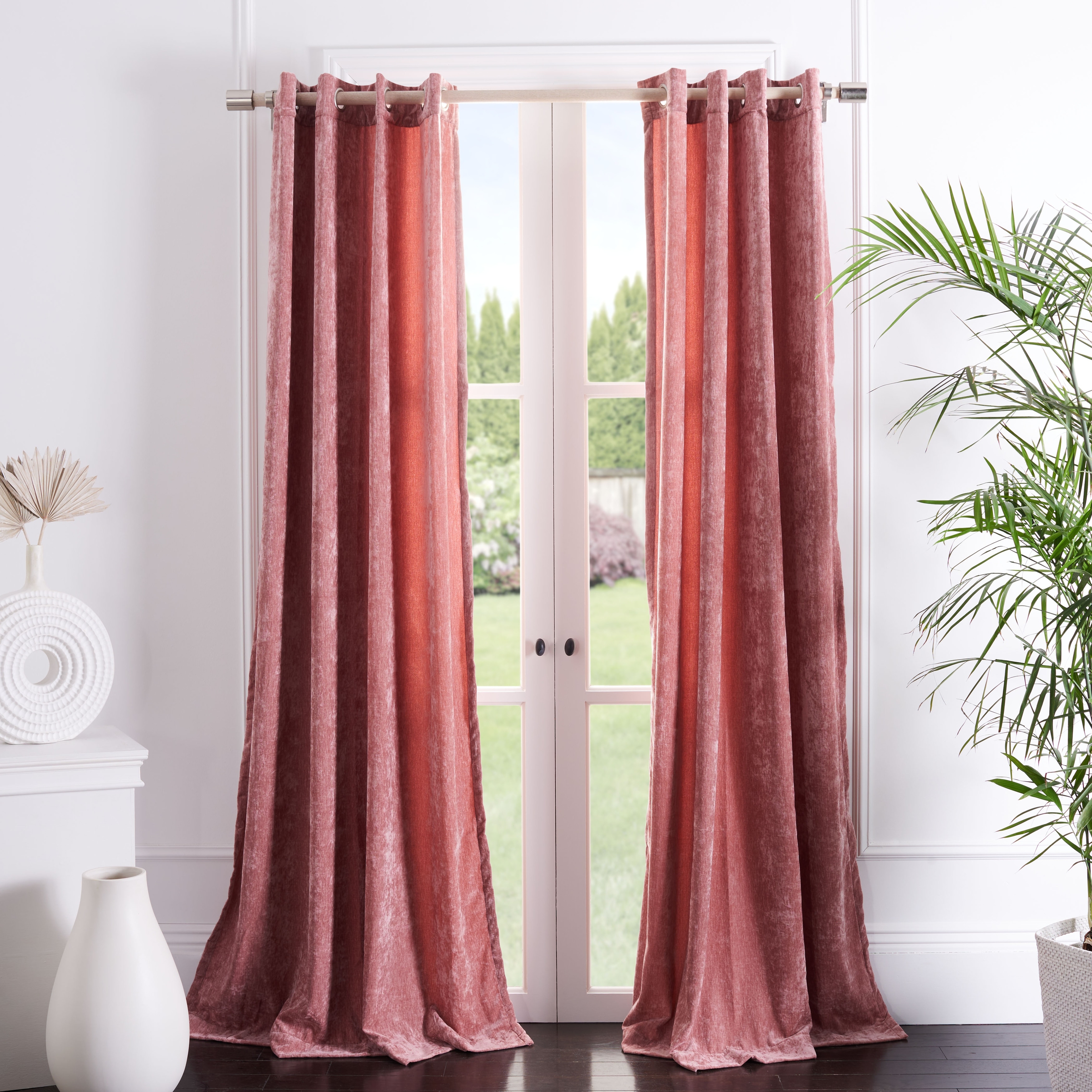 SAFAVIEH Snezanka Traditional Polyester Solid Curtain, 52 x 84-Inch