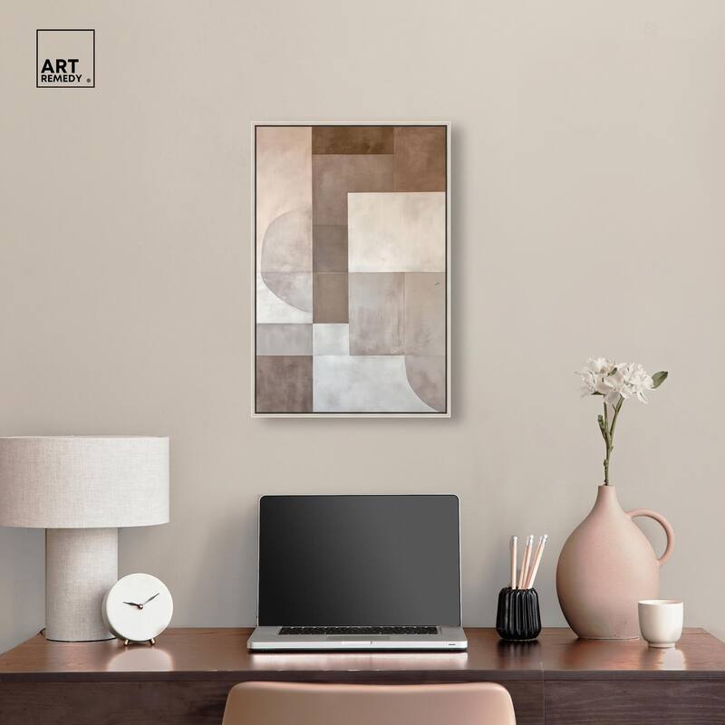 Neutral Tone Blocks II Canvas by Art Remedy