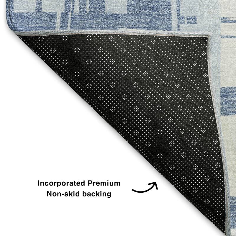 Premium Washable Super Soft Contemporary Plaid Mayfield Rug