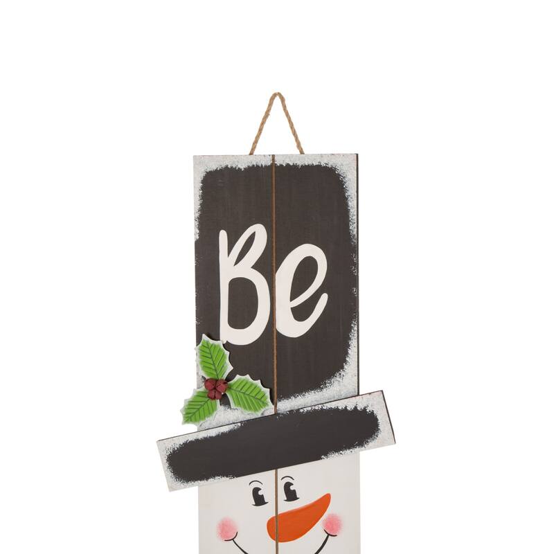 Glitzhome Christmas Wooden 42-inch Santa / Snowman Porch Sign