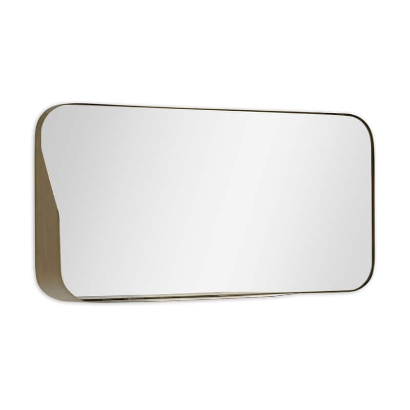 Rastus 28" x 14" Bronze Metal Wall Mirror - 28 x 14