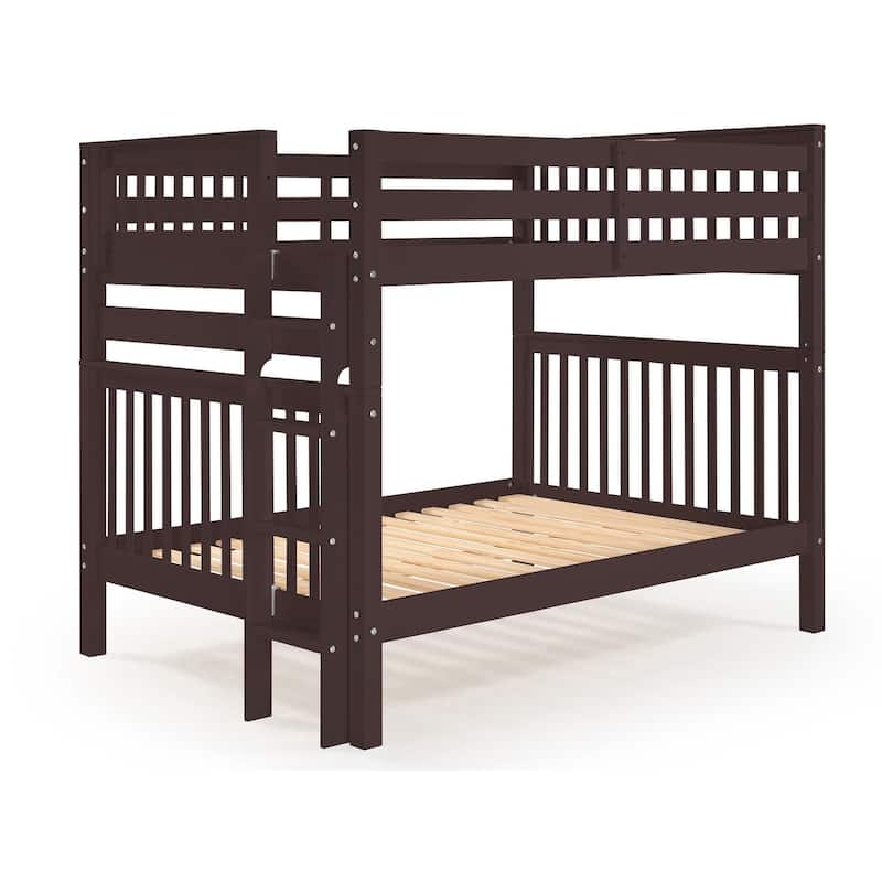 Taylor & Olive Trillium Full over Full Bunk Bed with End Ladder