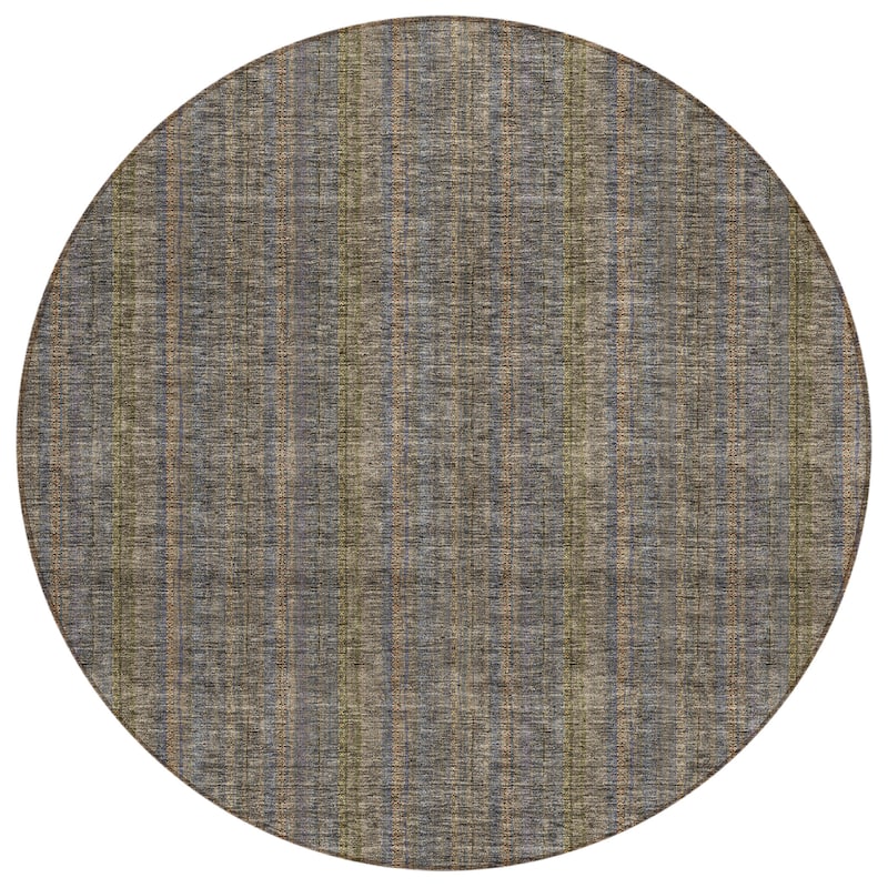 Machine Washable Indoor/ Outdoor Stripe Chantille Rug
