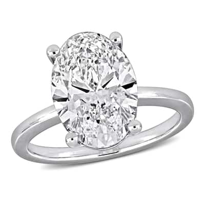 Miadora 4 1/6ct TDW Lab-Grown Diamond Solitaire Ring in 14k White Gold