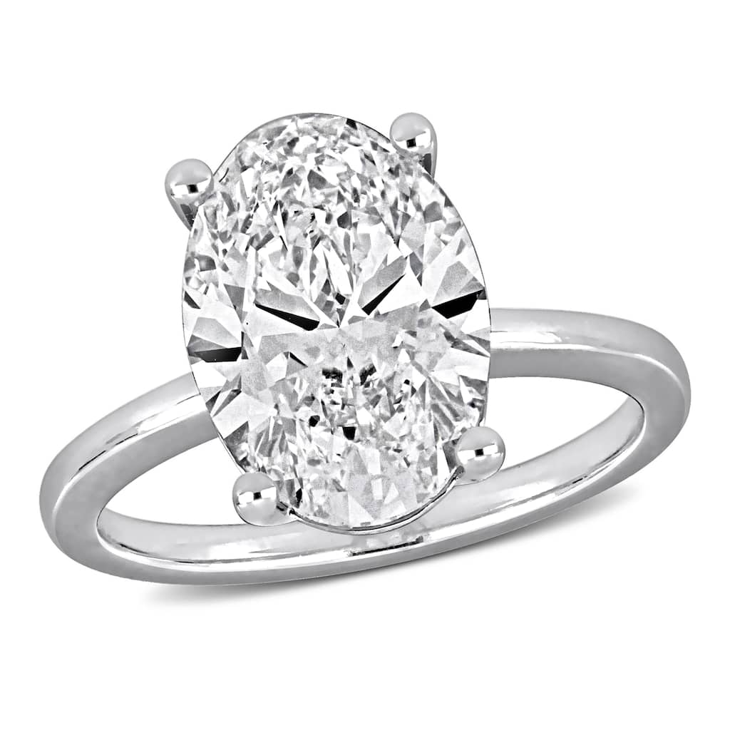 Miadora 4 1/6ct TDW Lab-Grown Diamond Solitaire Ring in 14k White Gold
