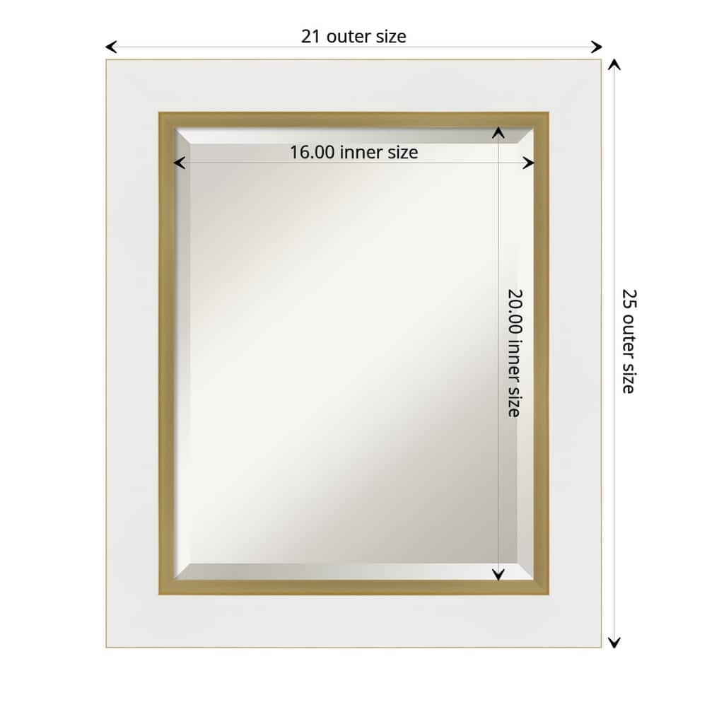 Beveled Bathroom Wall Mirror - Eva White Gold Frame