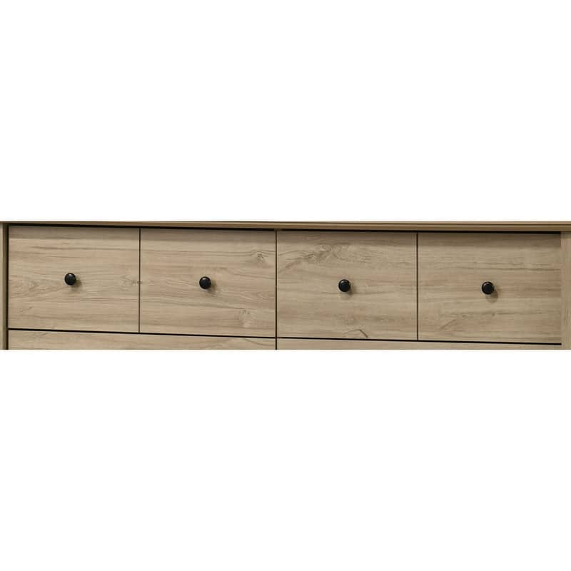 Elara 57"W 6-Drawer Dresser with Black Handles