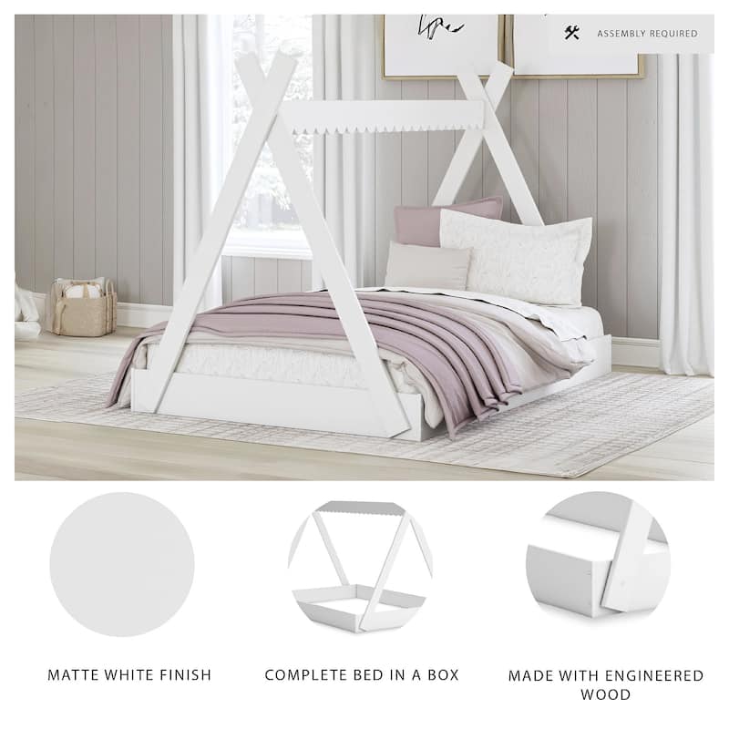 Signature Design by Ashley Hallityn White Full Tent Bed