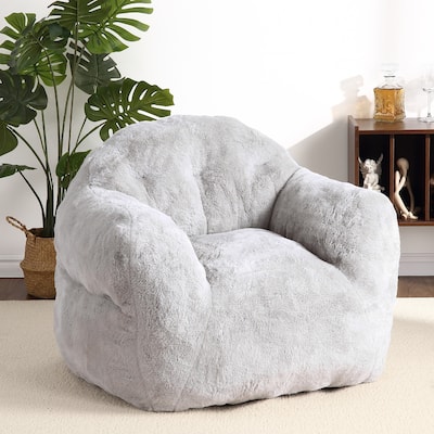 Giant Bean Bag Chair with Armrest Foam Filled Sofa Chair for Living Room Bedroom