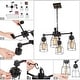 preview thumbnail 9 of 7, Modern Industrial 4-Light Black Cage Chandelier for Dining Room - 20" W x 12.5" H