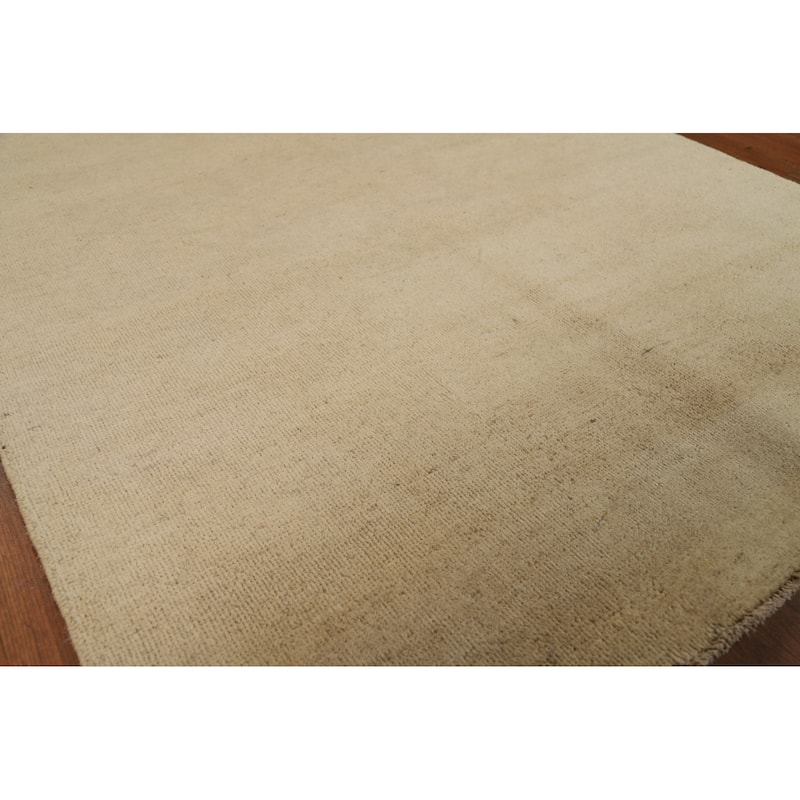 Gabbeh Modern Accent Rug Handmade Solid Wool Carpet - 3'10"x 5'11"