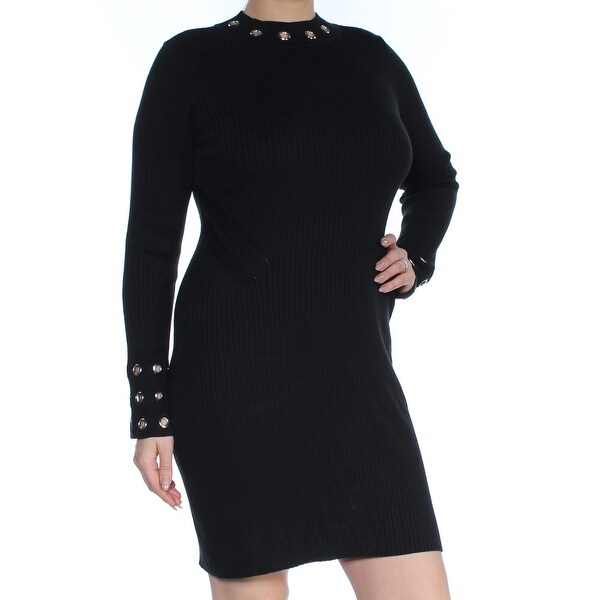 Shop INC Womens Black Embellished Long Sleeve Knee Length ...