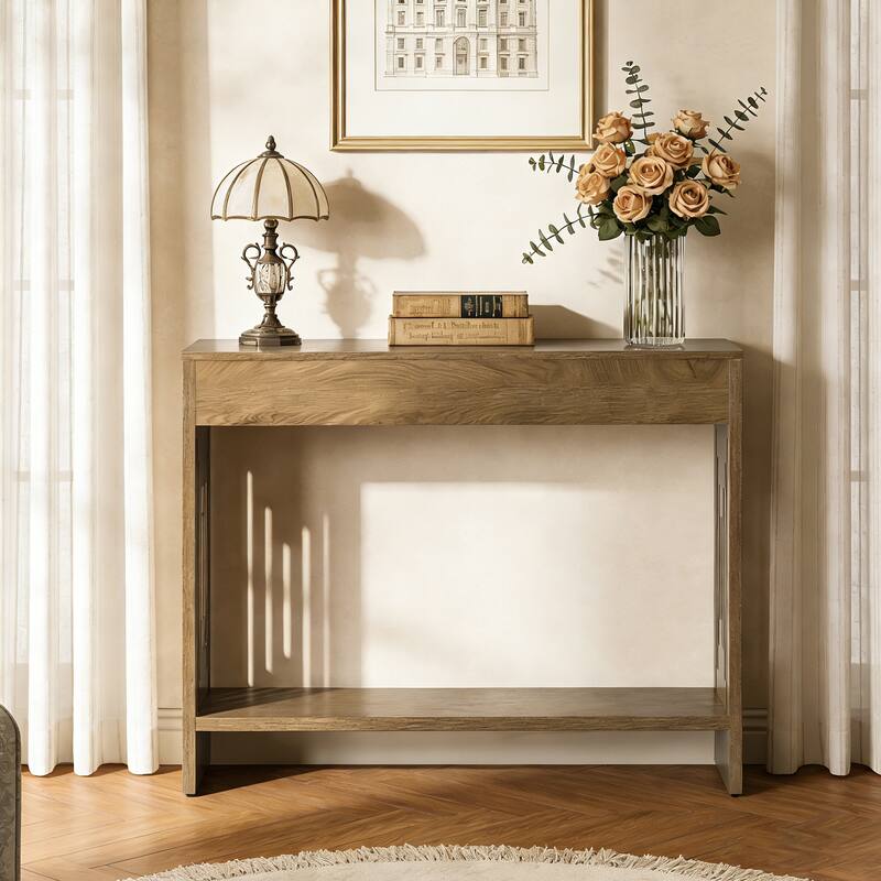 41.3-Inch Console Table Behind Couch, Small Sofa Table with Storage Shelves for Living Room, Entryway, Hallway, Foyer, Entrance