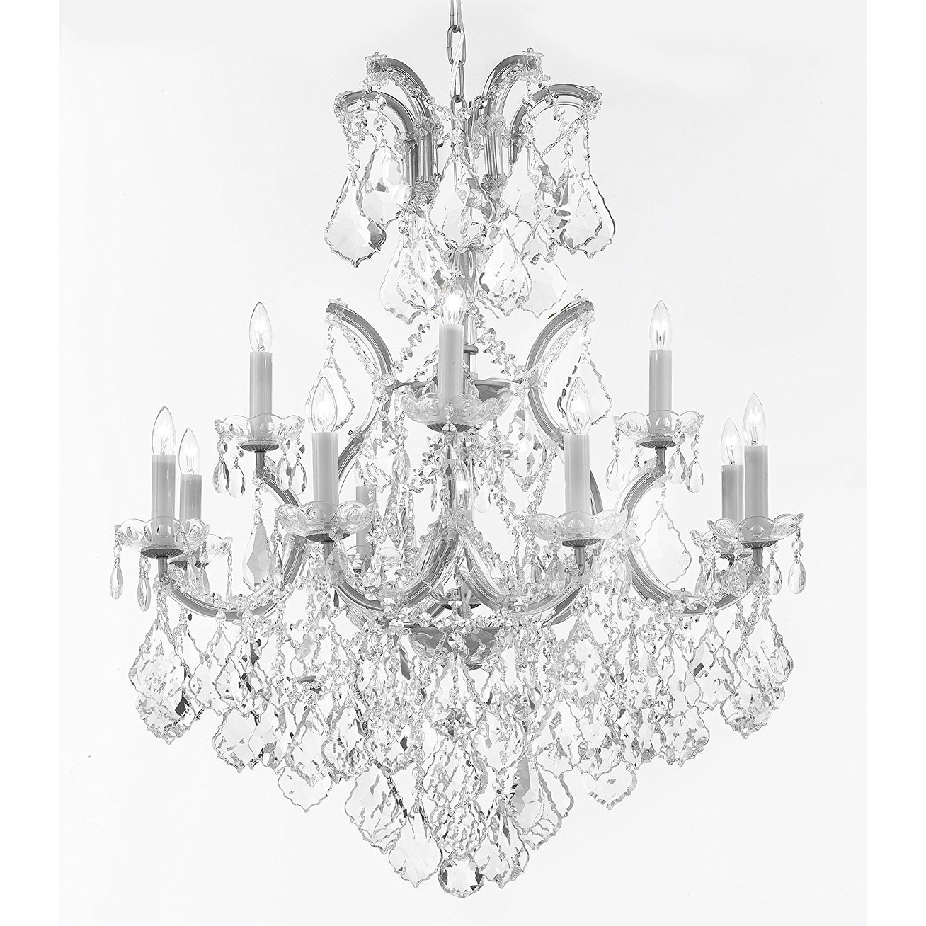 Maria Theresa Crystal Chandelier With Luxe Diamond Cut Crystals - Chandeliers For Bedrooms by Overstock.com