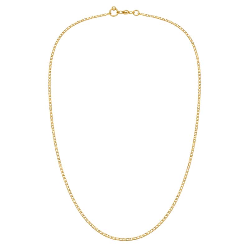 Fremada 10k Yellow Gold 1.32mm Dainty Sparkle Mirror Chain - 16 Inch